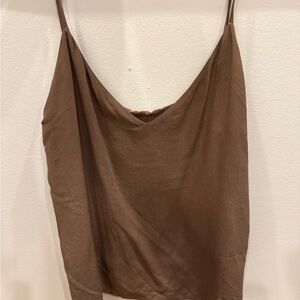 L'AGENCE Brown Camisole Top, 100% silk